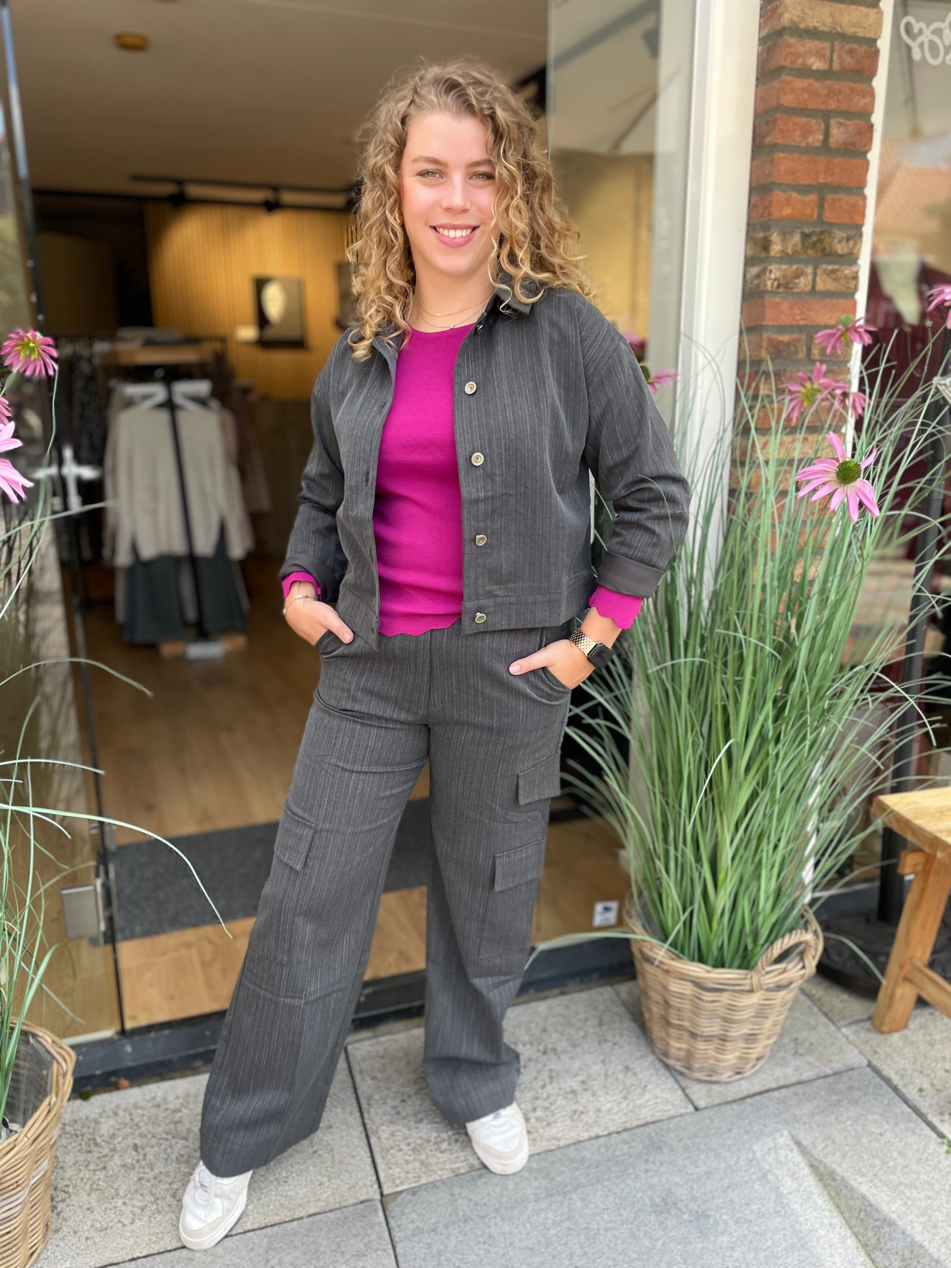 BROEK CARGO DONKER GRIJS C&S