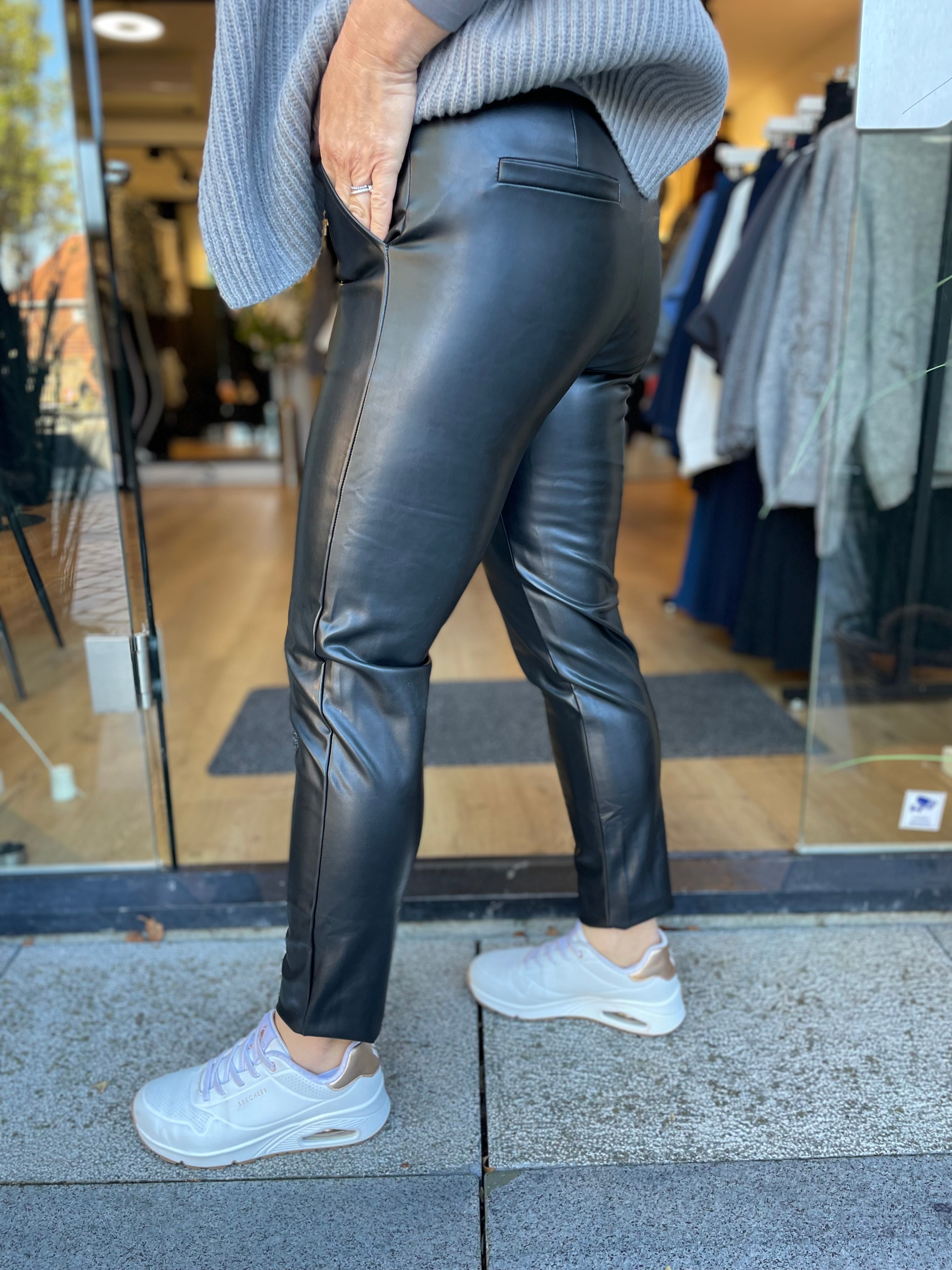 BROEK PU C&S ZWART