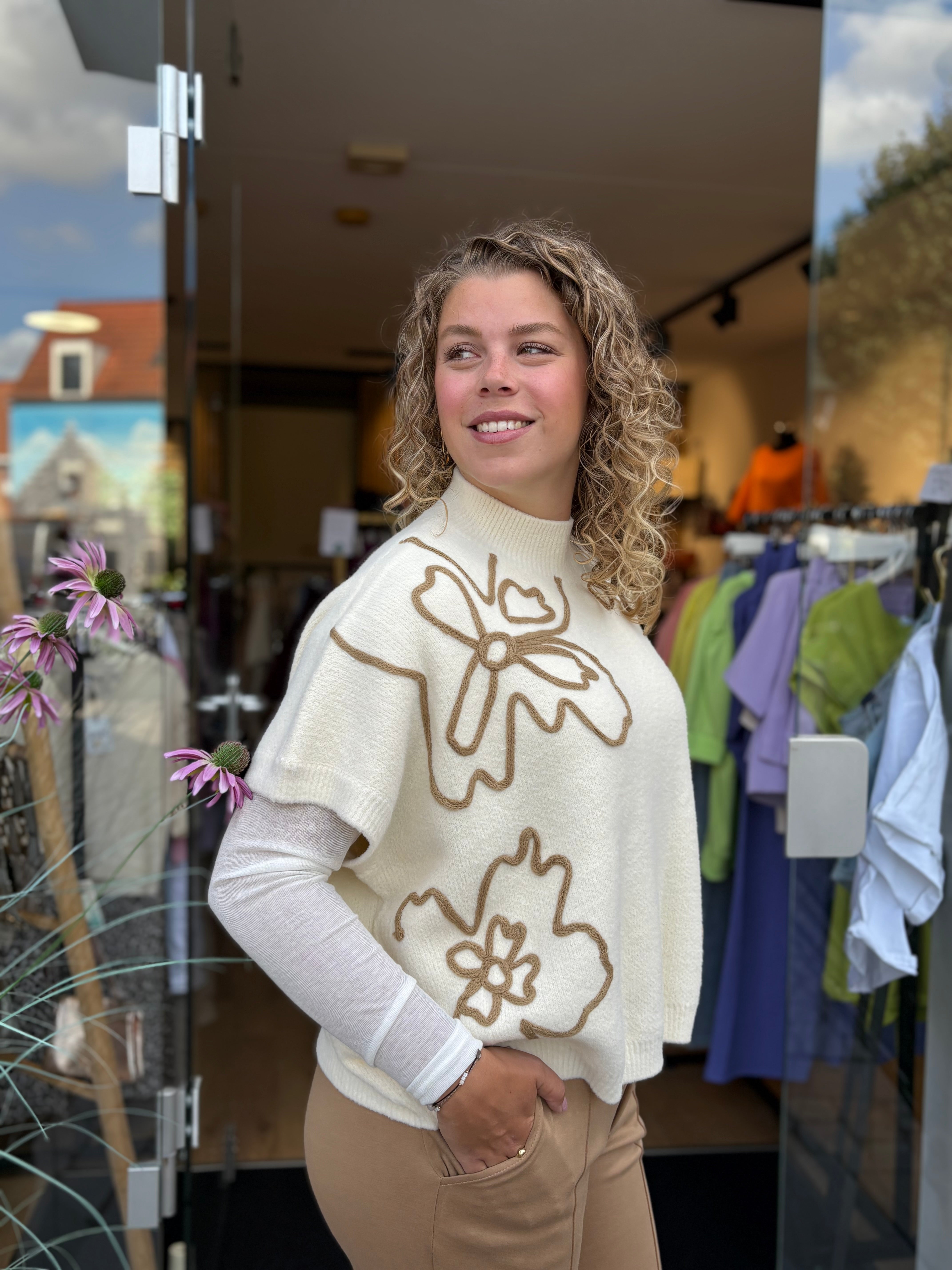 SHIRT LANGE MOUW C&S WOL WIT