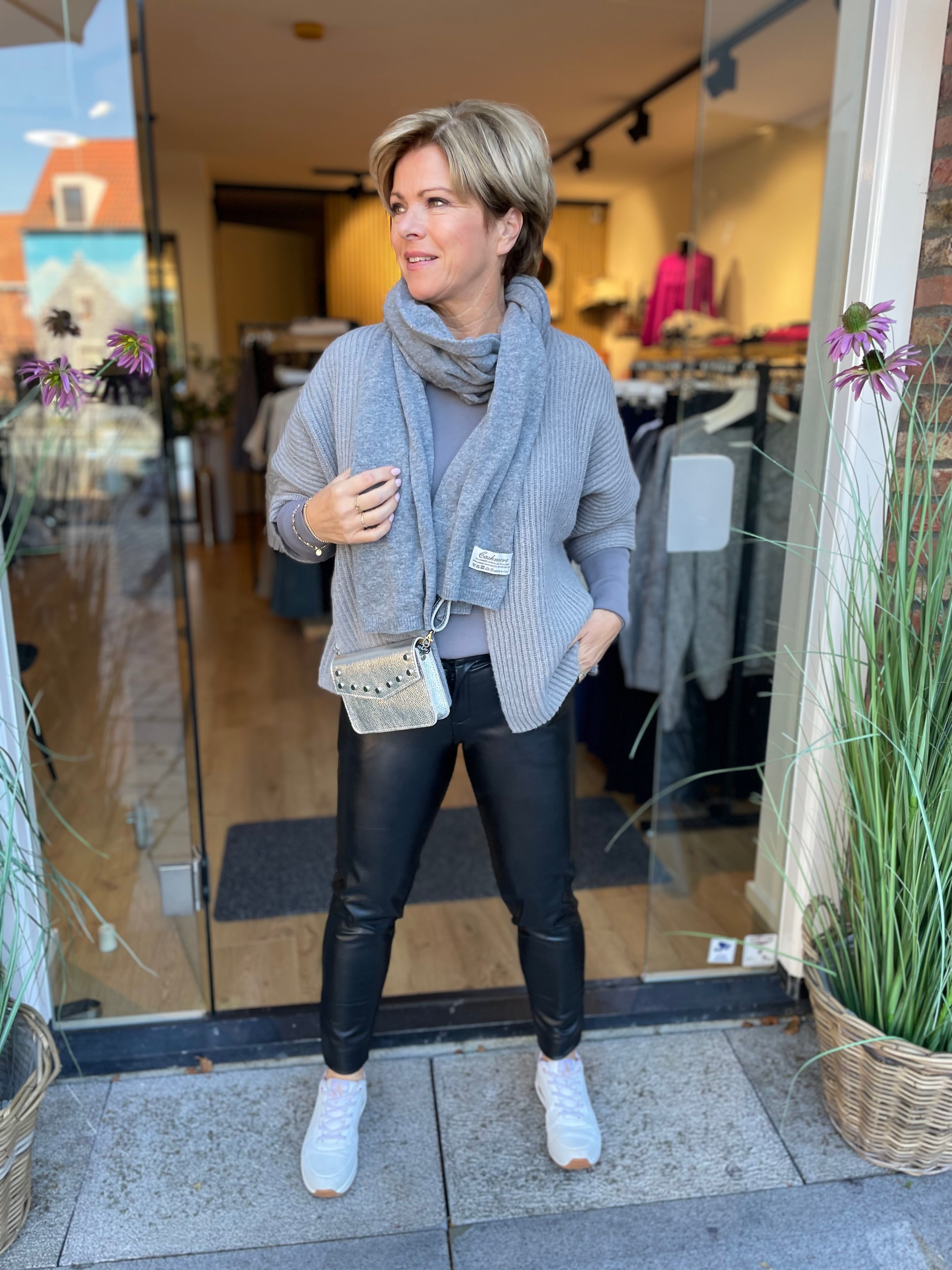 BROEK PU C&S ZWART