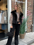 GILET FAKE FUR ZWART