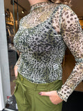 SHIRT LEOPARD OLIJF GROEN OF BRUIN