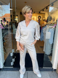 TRUI/SWEATER C&S PRINT MOUW ZAND