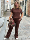 BROEK COMFY BRUIN AZZURRO