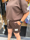 SHORT SET ONE SIZE 38/42 CHOCO BRUIN & BORDEAUX
