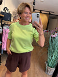 SWEATER DRIEKWART MOUW AZZURRO