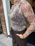 SHIRT LEOPARD OLIJF GROEN OF BRUIN