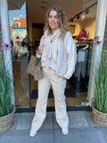 BROEK PU ZAND KLEUR C&S