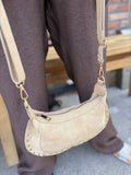 TASSEN LEER ZAND TINT MET STUDS