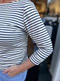 SHIRT LM STREEP BLAUW/OFF WHITE