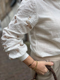 BLOUSE OFF WHITE C&S MET PRINT MOUW