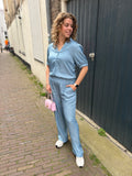 BLOUSE CS THE LABEL JEANS BLAUW MET STRASS
