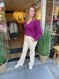 BROEK PU ZAND KLEUR C&S