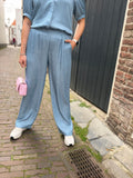 BROEK CS THE LABEL JEANS BLAUW MET STRASS