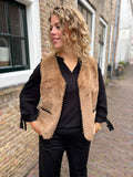 GILET GLENN CS THE LABEL CAMEL/ZWART