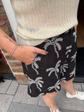 SHORT ZWART EN OFF WHITE PALMBOOM