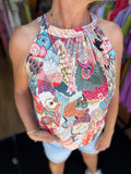 TOP ONE SIZE PRINT TRAVEL