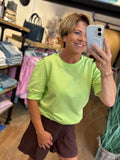 SWEATER DRIEKWART MOUW AZZURRO