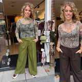 BROEK/PANTALON BRUIN OF OLIJF GROEN