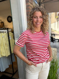 SHIRT ROOD/WIT STREEP