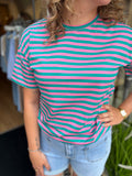 SHIRT STREEP/GLITTER DIV KLEUREN