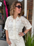 BLOUSE CS THE LABEL ECRU OPENGEWERKT