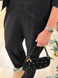 BROEK ZWART EN GOUD LUREX
