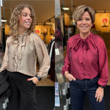 BLOUSE AZURRO ROOD EN GOUD