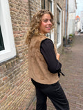 GILET GLENN CS THE LABEL CAMEL/ZWART