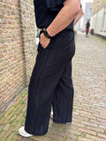 BROEK BRODERIE PRINT ZWART CS THE LABEL
