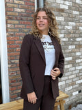 BLAZER BASIS DONKER BRUIN
