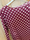 SHIRT LM POLKADOT BRUIN EN BORDEAUX