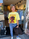 SHIRT ONE SIZE PRINT WIT/GEEL