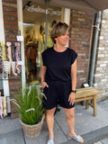 SET VAN SHORT EN SHIRT DONKER BLAUW