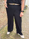BROEK BRODERIE PRINT ZWART CS THE LABEL