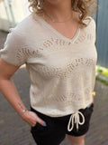 SHIRT OPENGEWERKT CS THE LABEL ZAND/GOUD