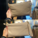 TASSEN LEER BEIGE EN ROOM WIT