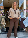 BLOUSE CHOCO BRUIN PRINT