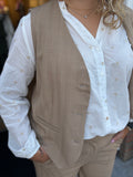 BLOUSE C&S WIT MET GOUDEN STER