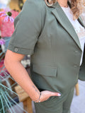 BLAZER KORTE MOUW ARMY GREEN
