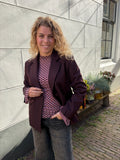 SHIRT LANGE MOUW POLKA DOT MAUVE