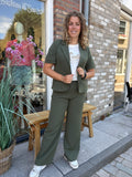 BLAZER KORTE MOUW ARMY GREEN