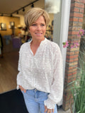BLOUSE WIT/BLAUW C&S