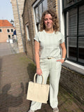 BROEK/PANTALON C&S GROEN MET LUREX
