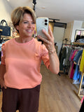 SWEATER DRIEKWART MOUW AZZURRO