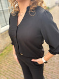 BLOUSE C&S ZWART DRIEKWART MOUW