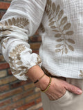 BLOUSE OFF WHITE MET GOUD PRINT C&S