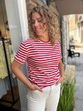 SHIRT ROOD/WIT STREEP