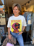 SHIRT ONE SIZE PRINT WIT/GEEL
