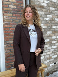 BLAZER BASIS DONKER BRUIN